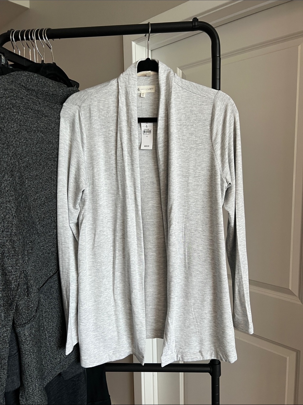 Lou & Grey Cozy Casual Open Front Gray Super Soft Cardigan size XS